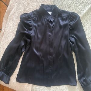 Frame Silk Navy Blouse